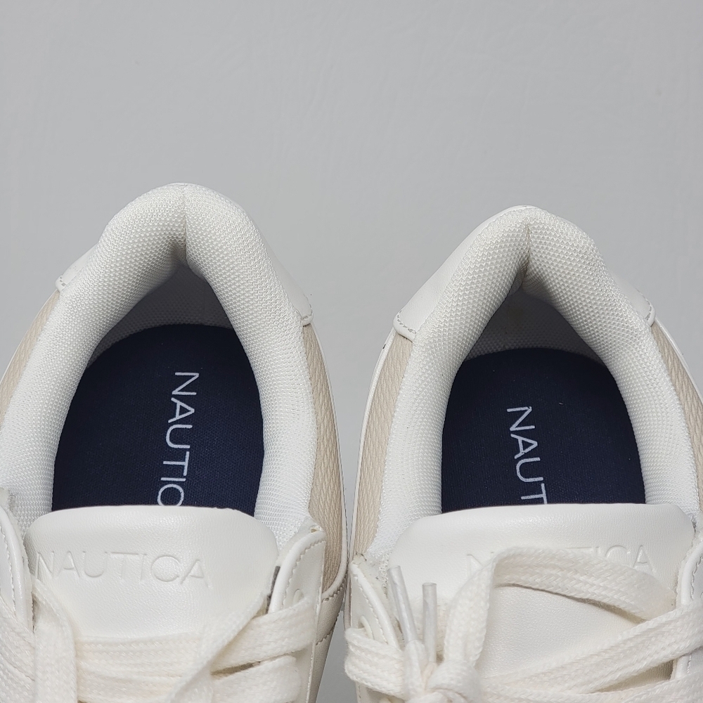Nautica Turvo Mens Sneakers Size 11 Cream Ivory Lace Up Casual Comfort Shoes New - Picture 9 of 9